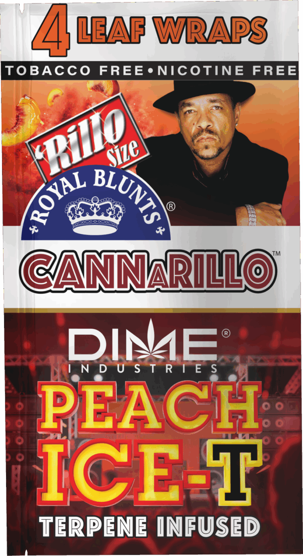 CANNARILLO- PEACH ICE-T LEAF WRAPS- 4 LEAF WRAPS