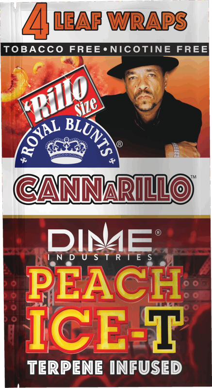 CANNARILLO- PEACH ICE-T LEAF WRAPS- 4 LEAF WRAPS