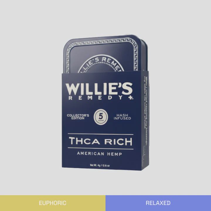 WILLIES REMEDY + THCA RICH/ HASH INFUSED COLLECTOR&#39;S EDITION TIN- 5 CT