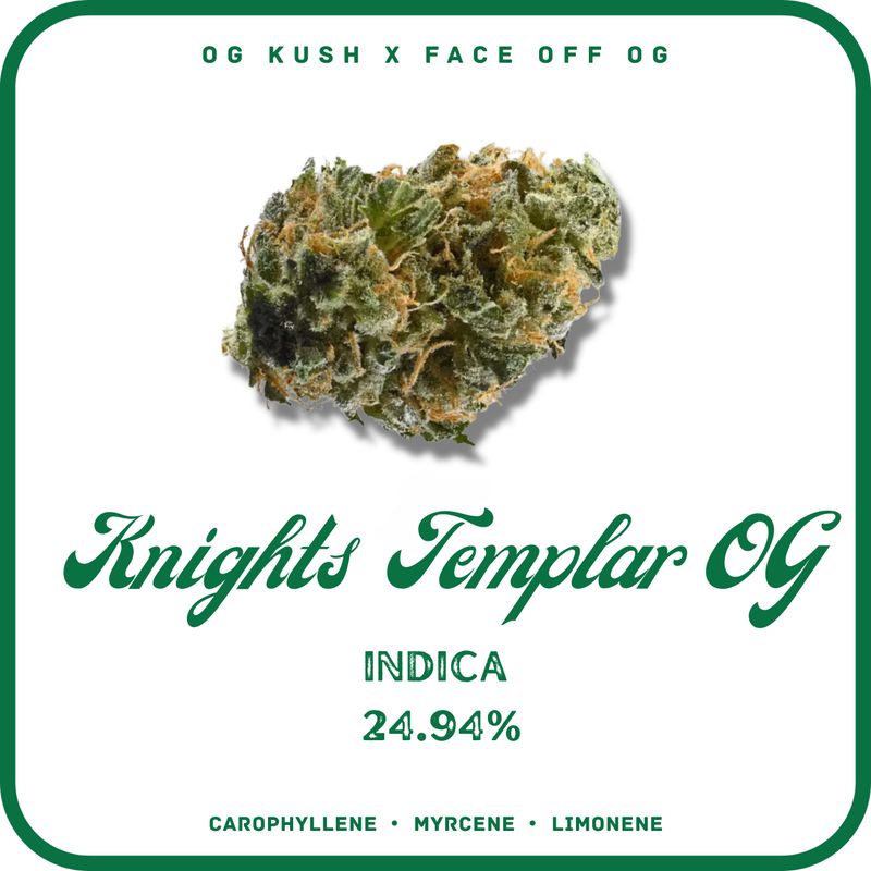 KNIGHTS TEMPLAR OG FLOWER-INDICA 24.94%