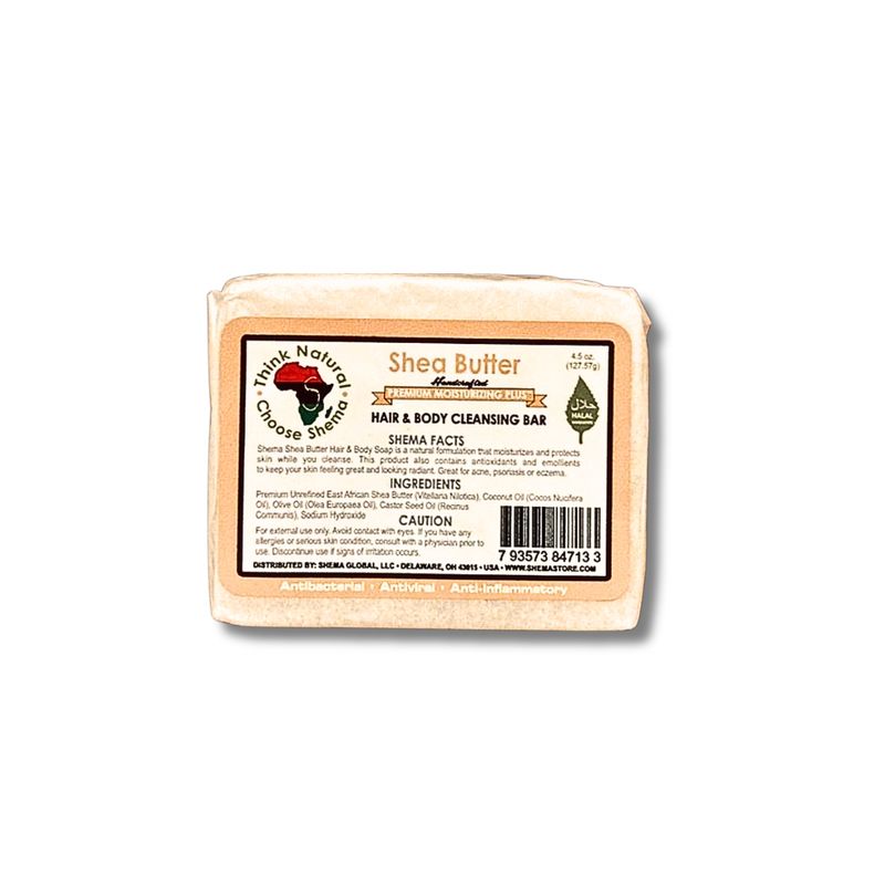 SHEMA SHEA BUTTER HAIR AND BODY CLEANSING BAR 4.5 OZ