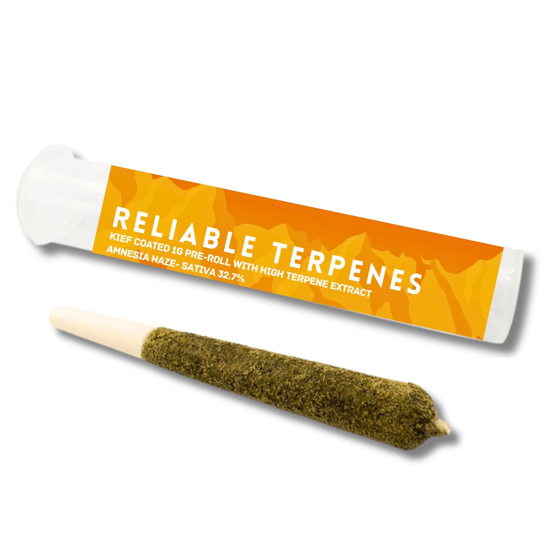 TERPENE INFUSED KIEF COATED 1G PREROLL- AMNESIA HAZE- SATIVA 32.7%