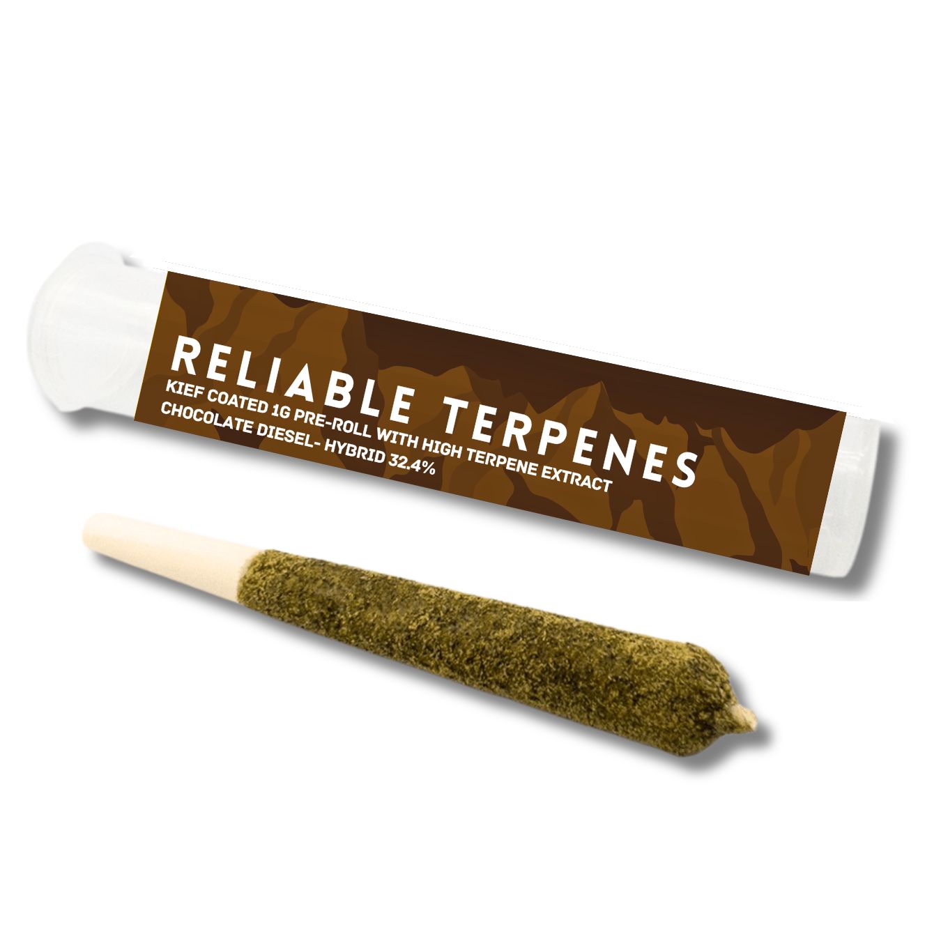 TERPENE INFUSED KIEF COATED 1G PREROLL- CHOCOLATE DIESEL- HYBRID 32.4%