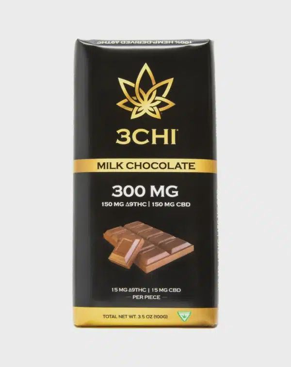 MILK CHOCOLATE BAR- 300 MG- 150 THC 150 CBD