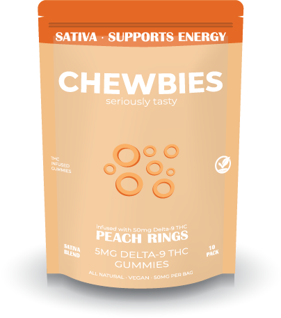 5MG LOW DOSE GUMMIES- SATIVA- PEACH RINGS- 10 COUNT