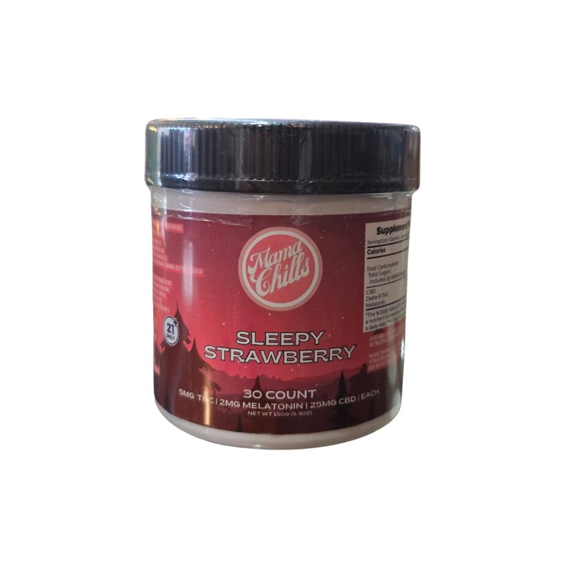 SLEEPY STRAWBERRY GUMMIES- THC- MELATONIN- CBD-  30CT