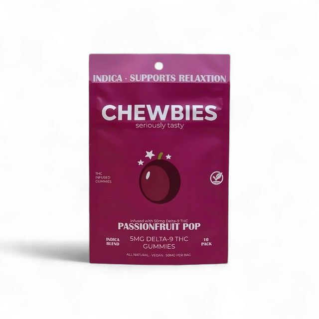 5MG LOW DOSE GUMMIES- INDICA- PASSIONFRUIT POP- 10 CT