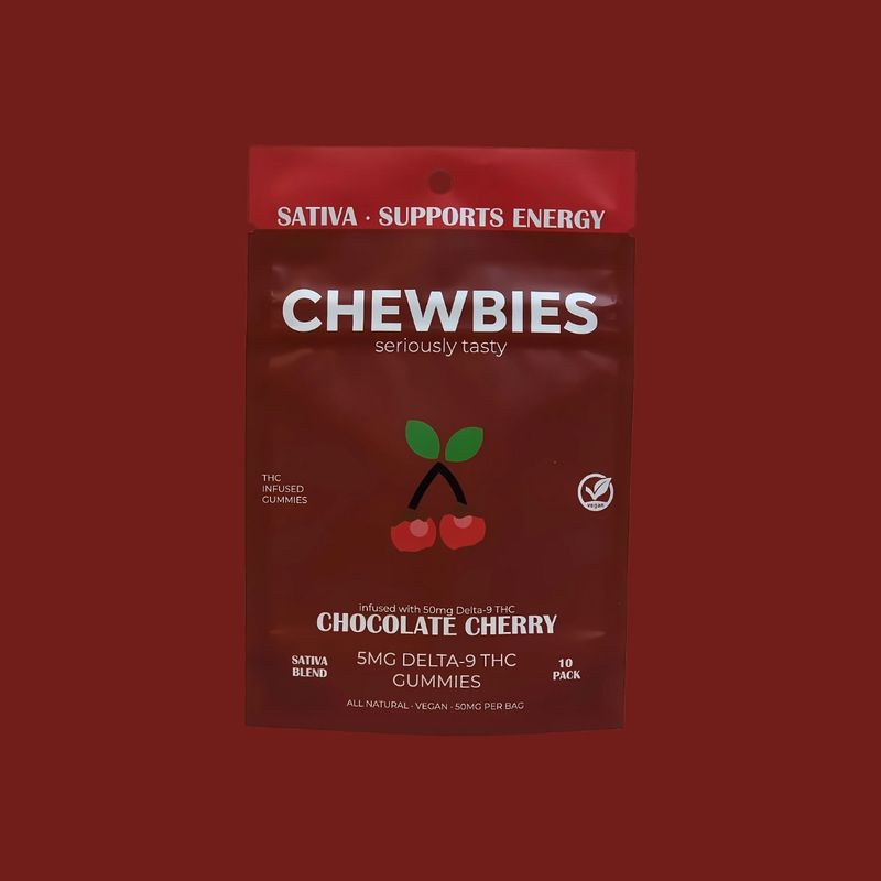LOW DOSE CHEWBIES- CHOCOLATE CHERRY- SATIVA 5 MG