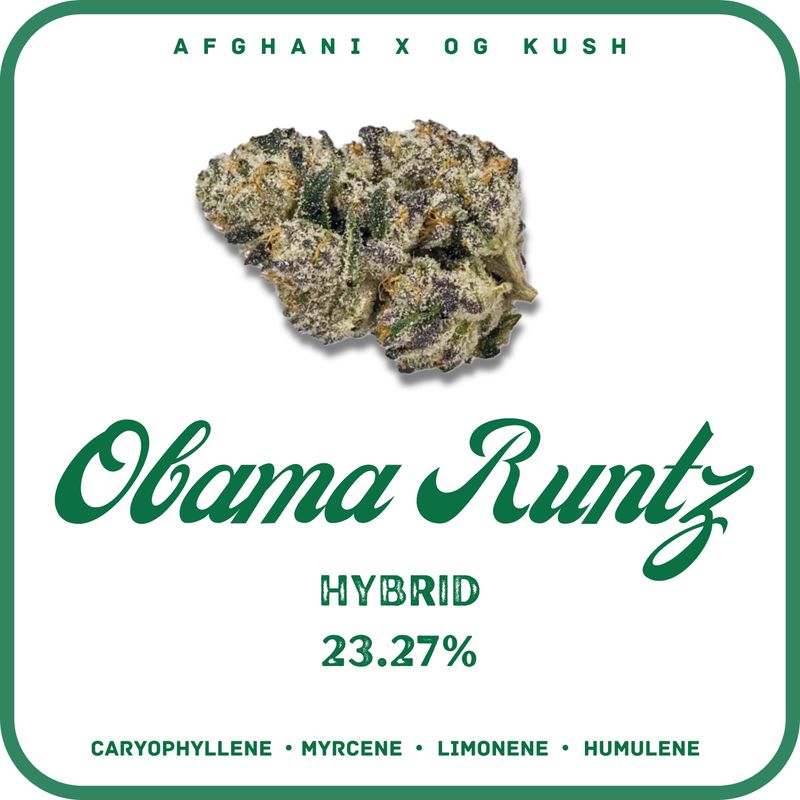 OBAMA RUNTS FLOWER- INDICA 23.27%