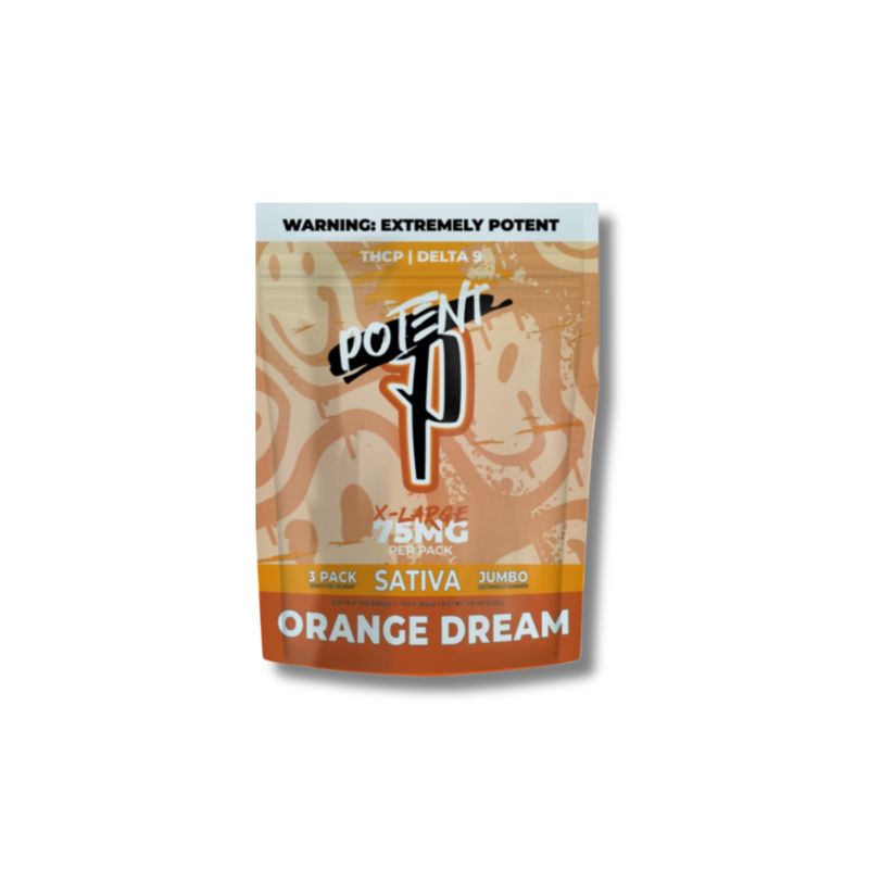 POTENT P- ORANGE DREAM- SATIVA 3 PACK 25MG THC 5MG THCP