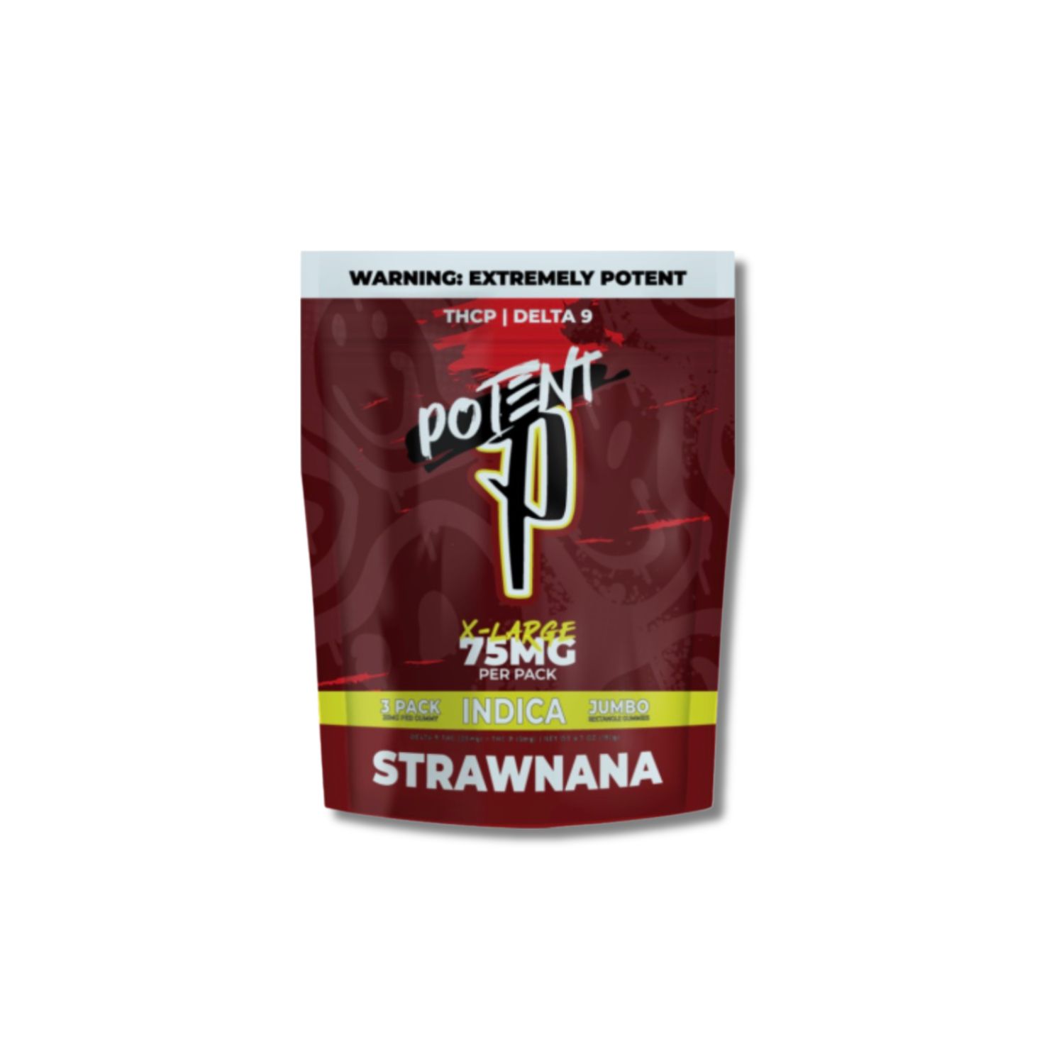 POTENT P- STRAWNANA- 3 PACK INDICA- 25MG THC 5 MG THCP EACH