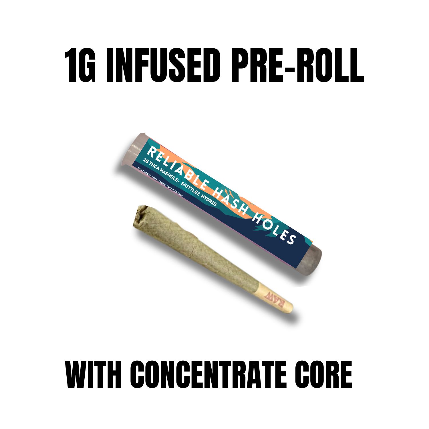 SKITTLEZ HASHCORE PREROLLS - 1G HYBRID HASH HOLE