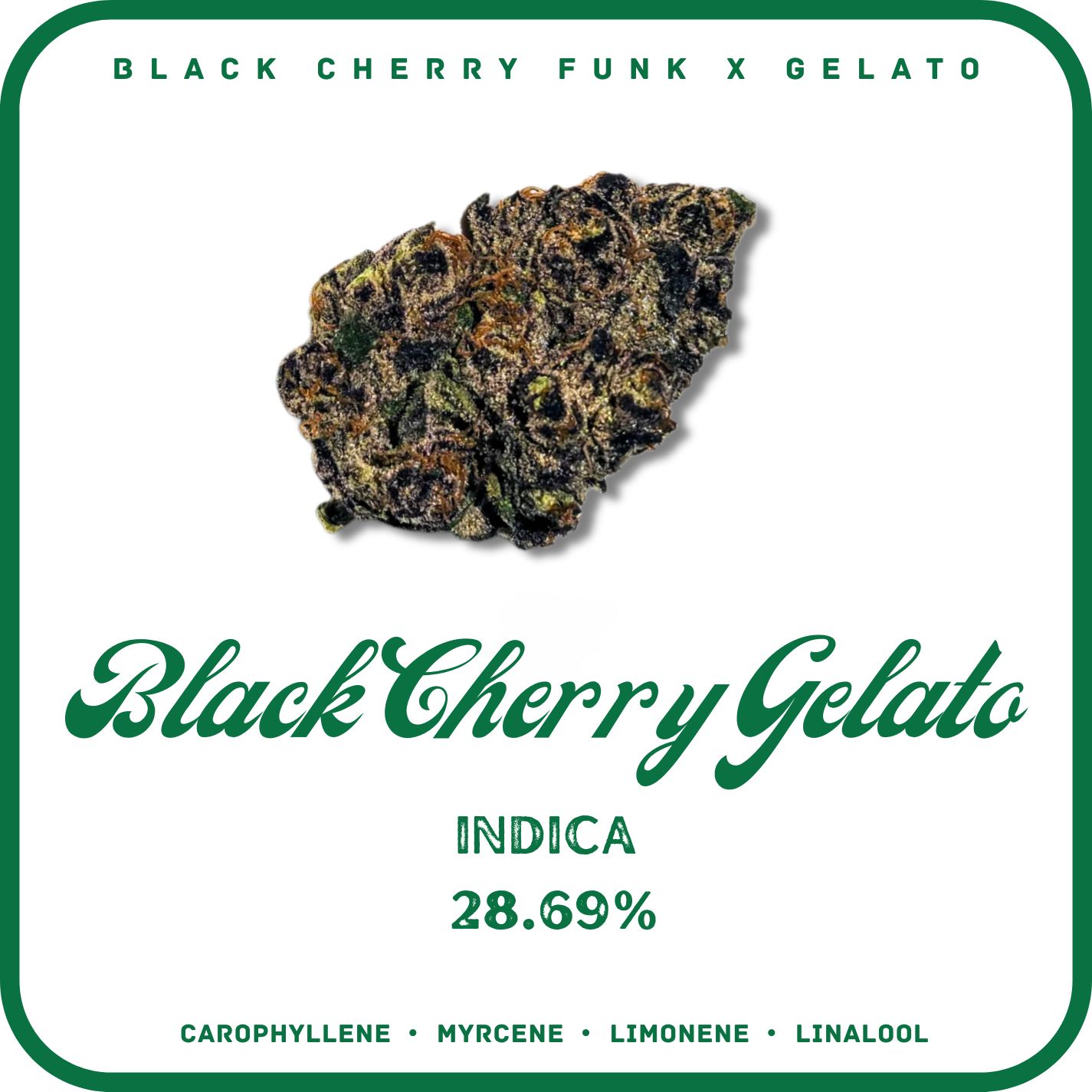 BLACK CHERRY GELATO FLOWER-INDICA 28.69%