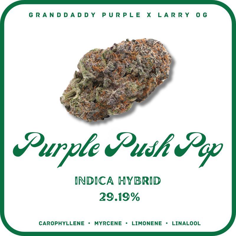 PURPLE PUSH POP-  29.19% INDICA HYBRID