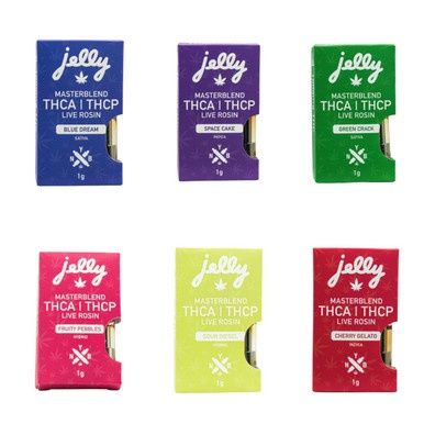 VERY LIMITED QUANTITIES-JELLY MASTERBLEND THCP LIVE ROSIN 1G CART