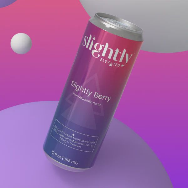 SLIGHTLY ELEVATED- SLIGHTLY BERRY- 5MG THC 2.5 CBG PLUS FUNCTIONAL MUSHROOMS AND ADAPTOGENS