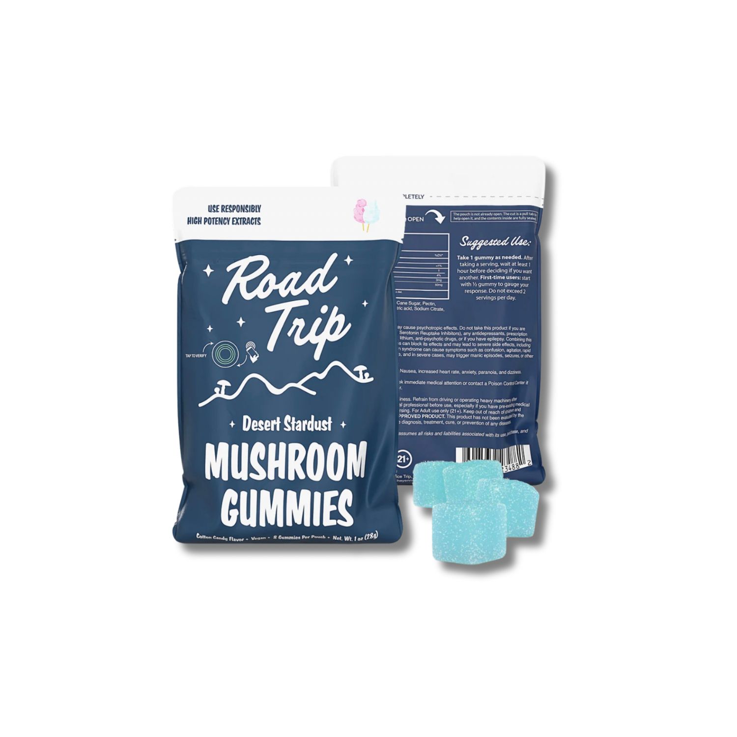 ROAD TRIP MUSHROOM GUMMIES- COTTON CANDY 8 COUNT
