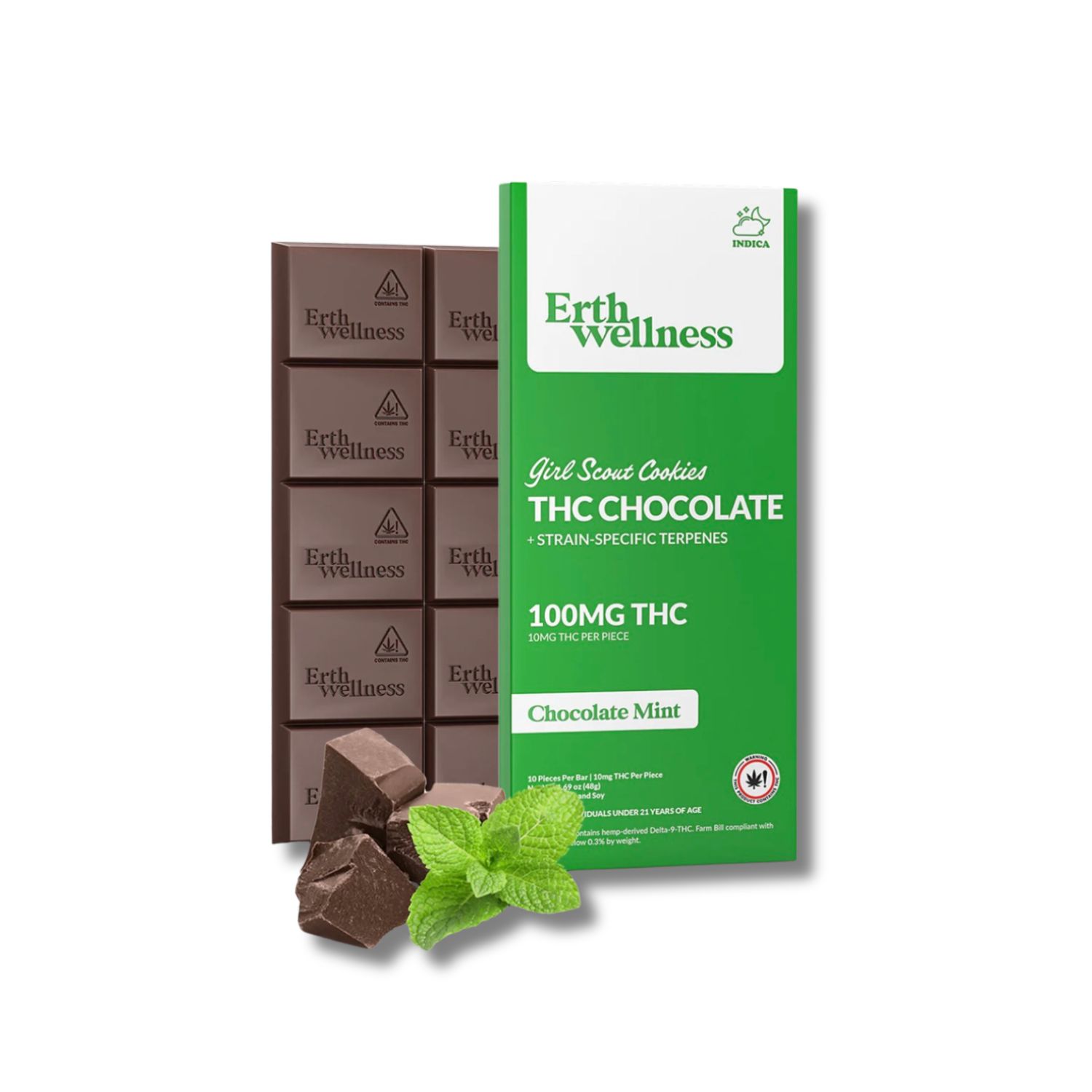 MINT CHOCOLATE BAR 100MG- GIRL SCOUT COOKIES INDICA