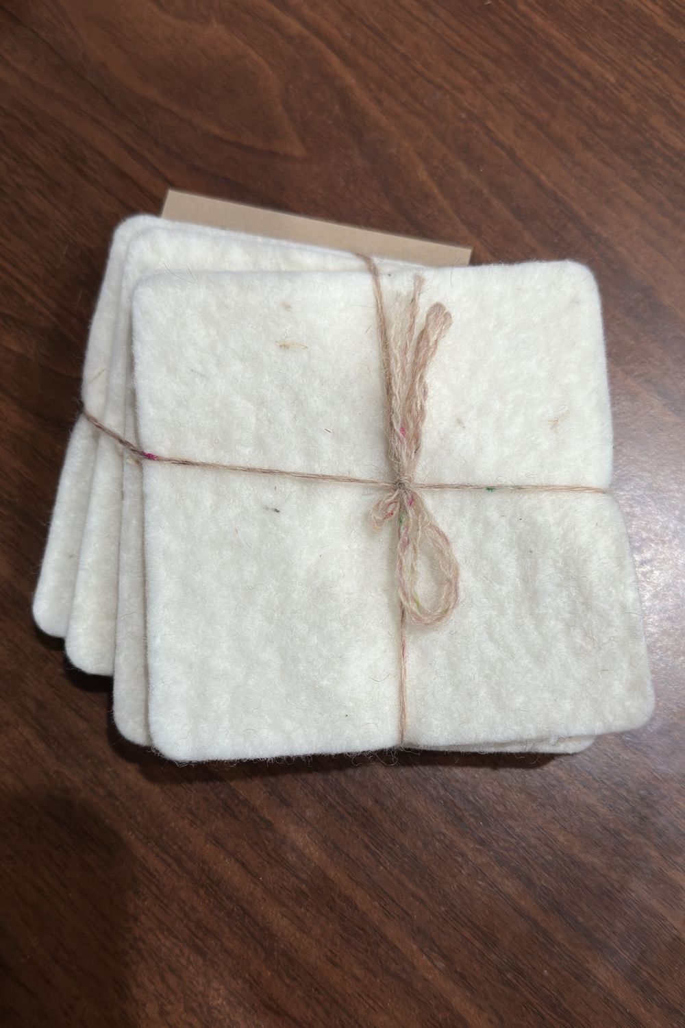 Felted Coasters Set of 4, Color: White