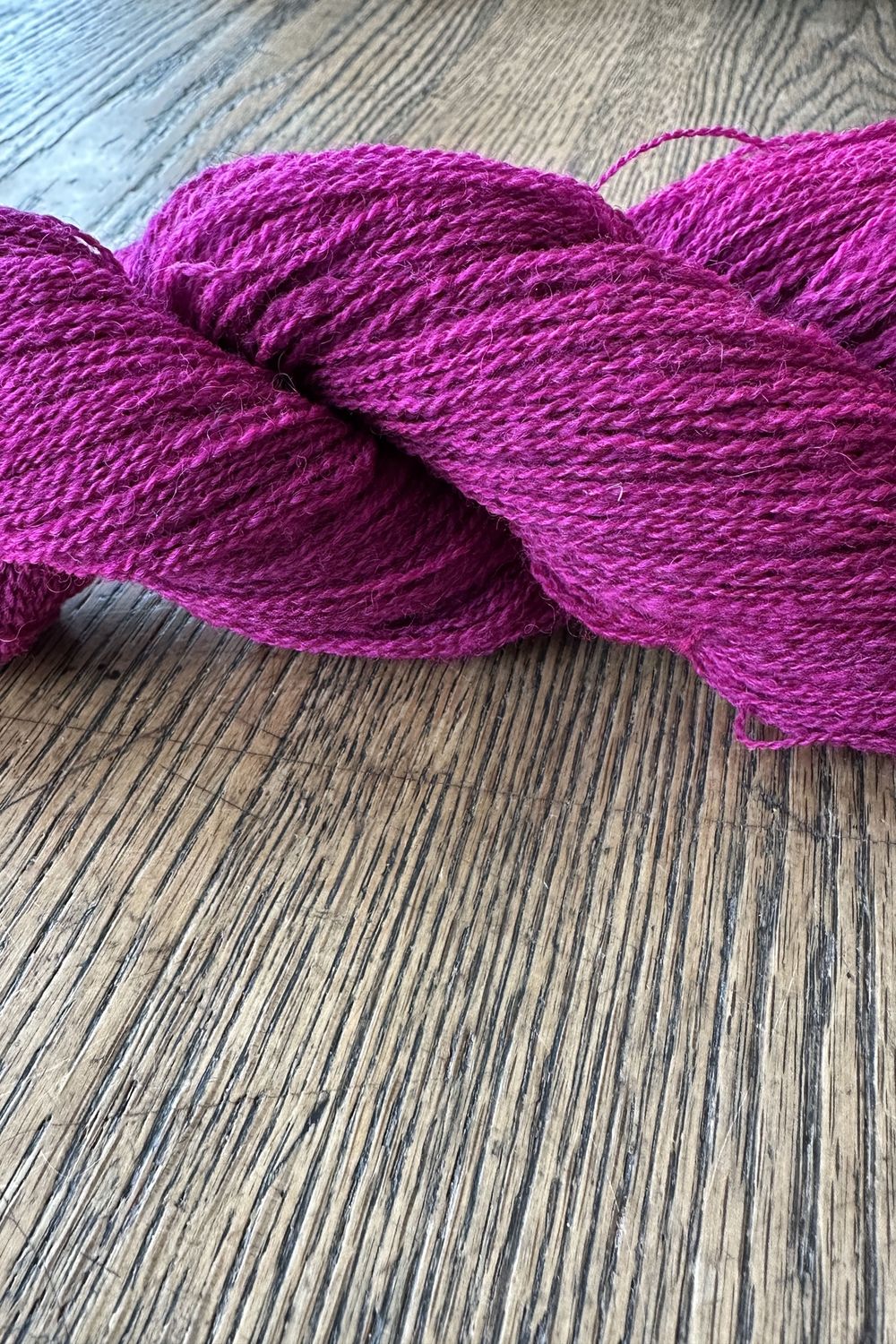 Dakota Spun Solid Color 2 Ply Laceweight 400 Yd Wool Yarn, Color: Magenta