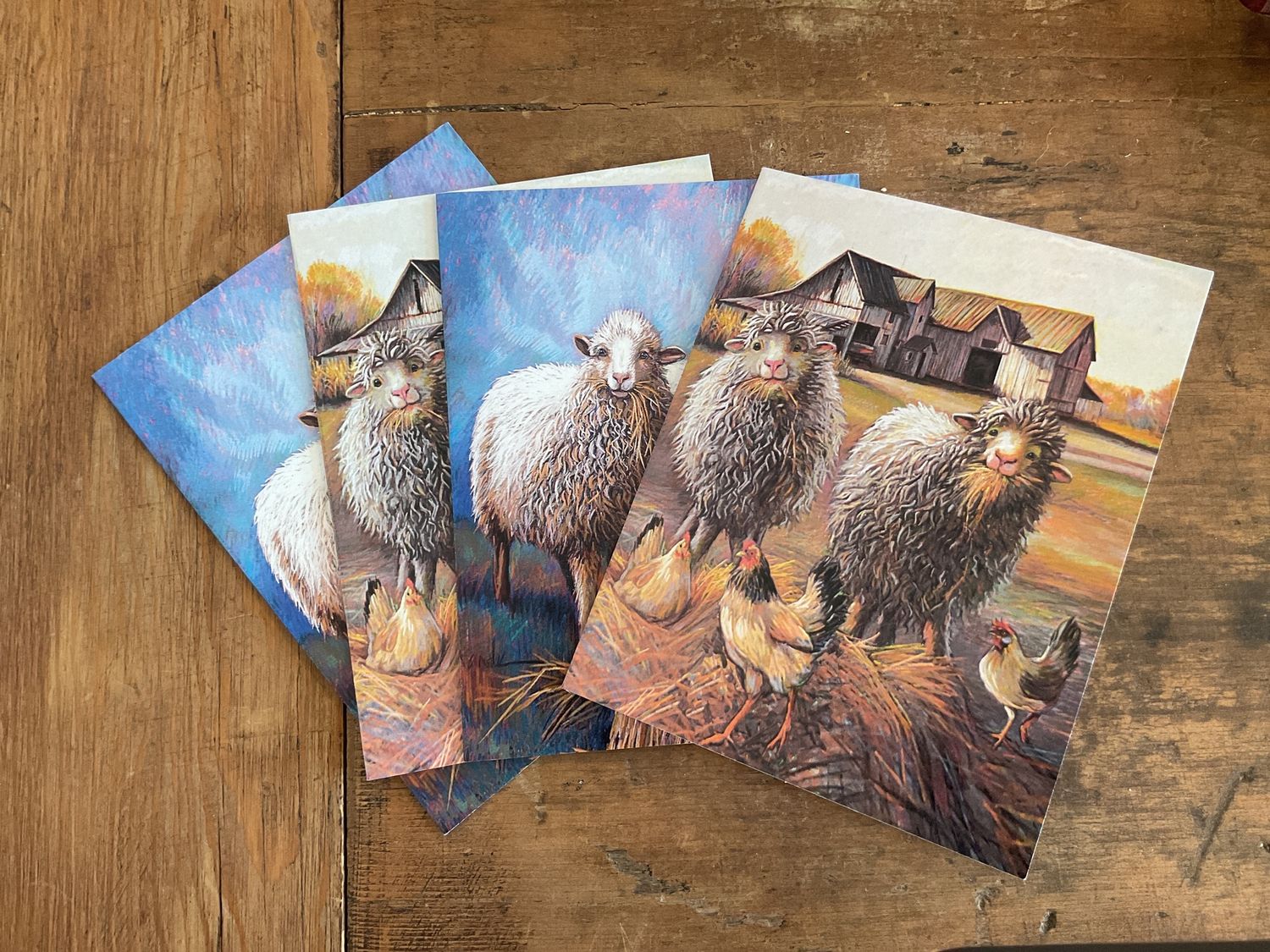 Crowder Sheep &amp; Hens Artisan Boxed Notecard Set