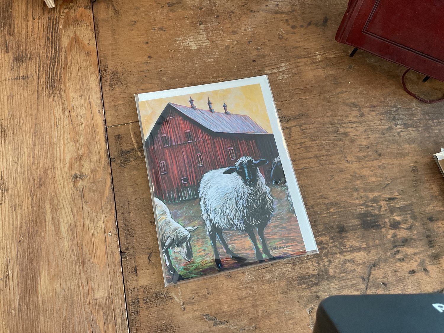 Crowder Sheep and Barn Fine Art Notecard
