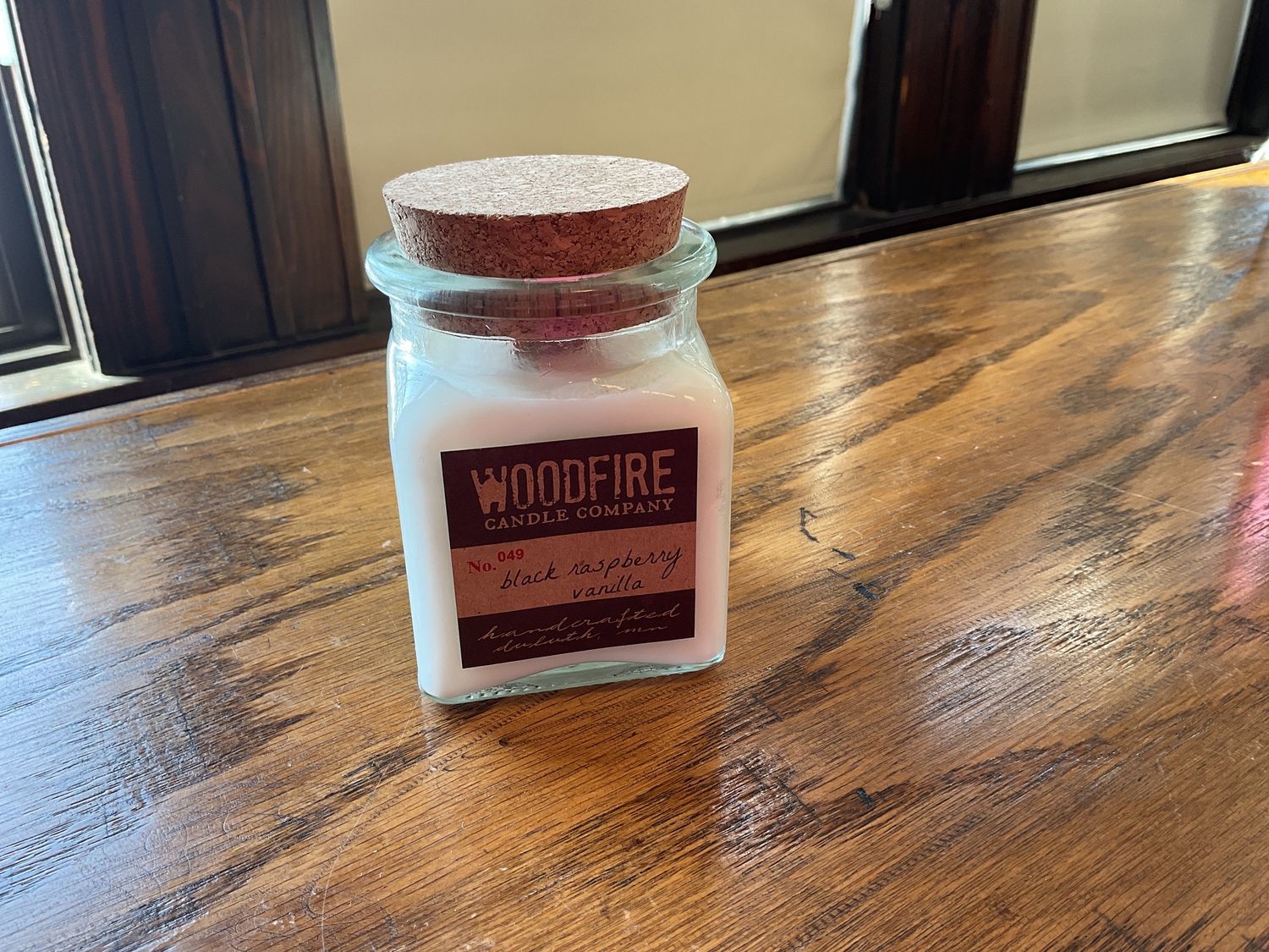 Woodfire glass soy candle