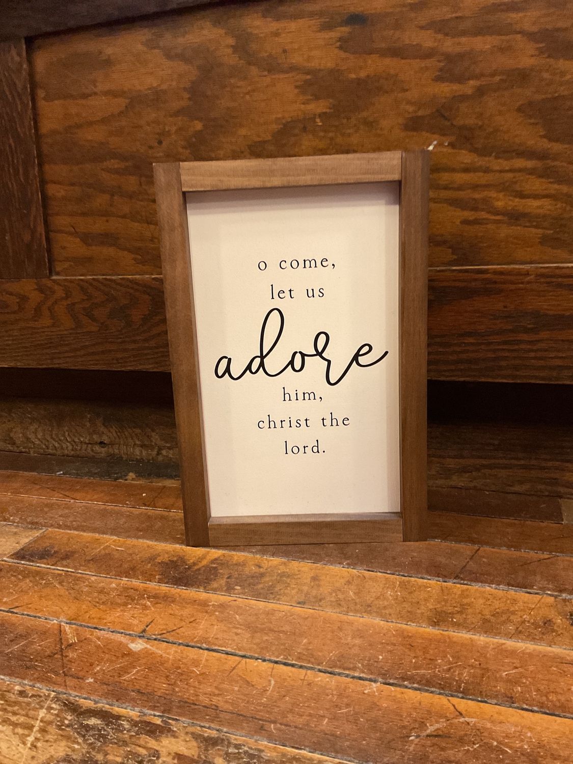 O Come Let Us Adore Him | Christmas Home Decor | Wood Sign