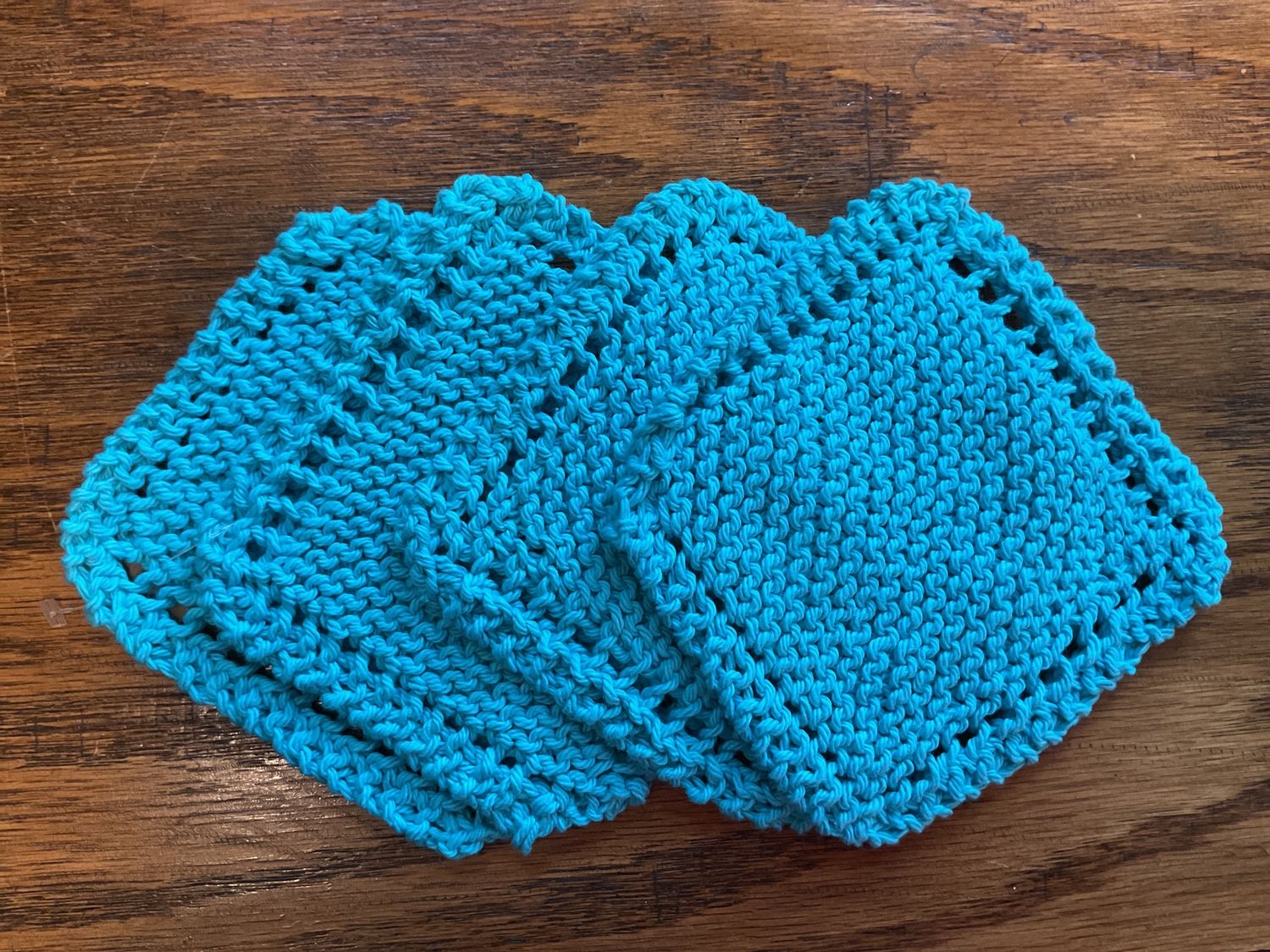 Cotton small dish rags, Color: Turquoise