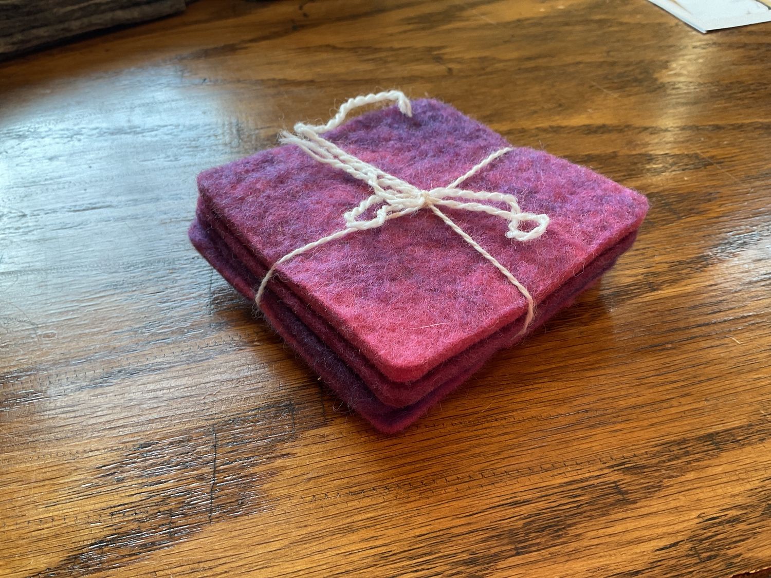 Felted Coasters, Color: pink/purple