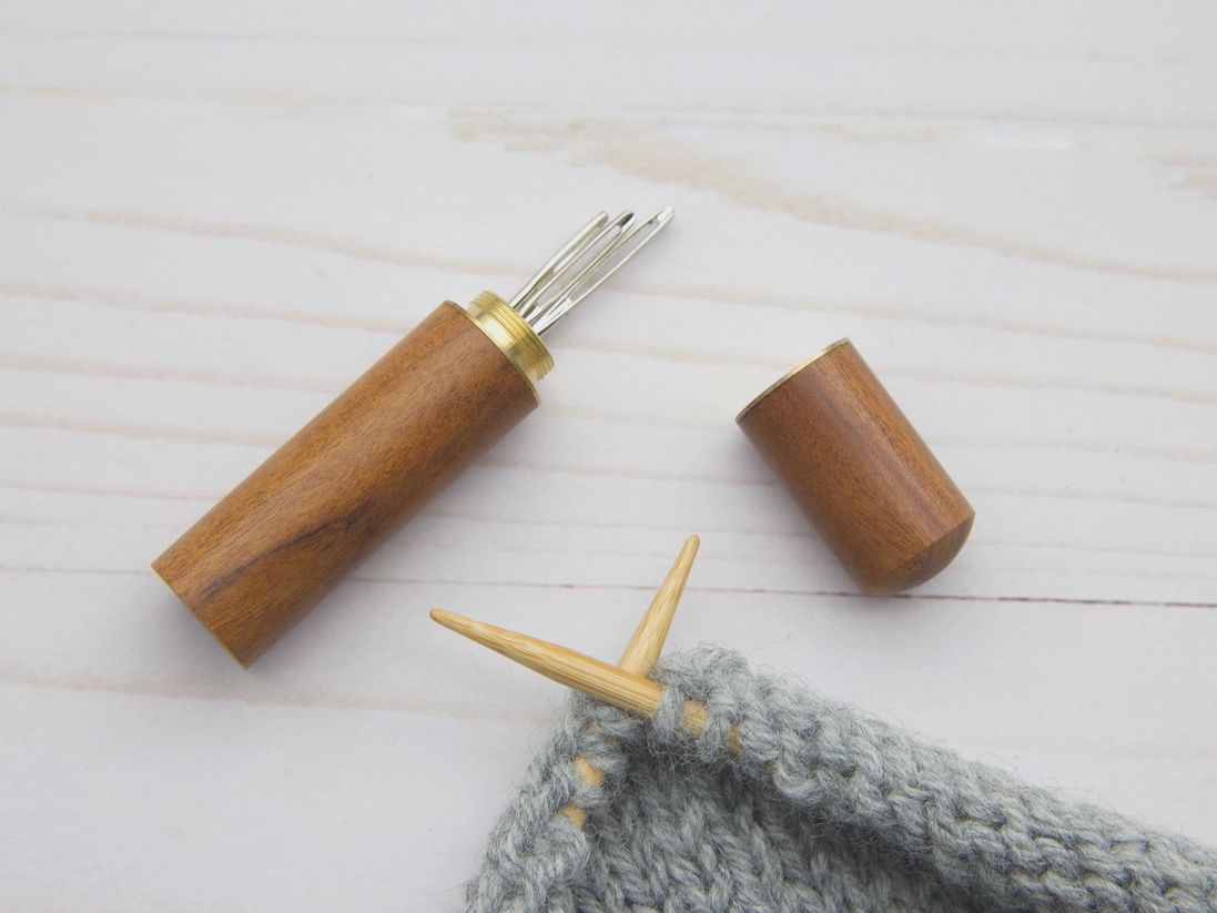 Wooden Needle Case, Color: Sandalwood