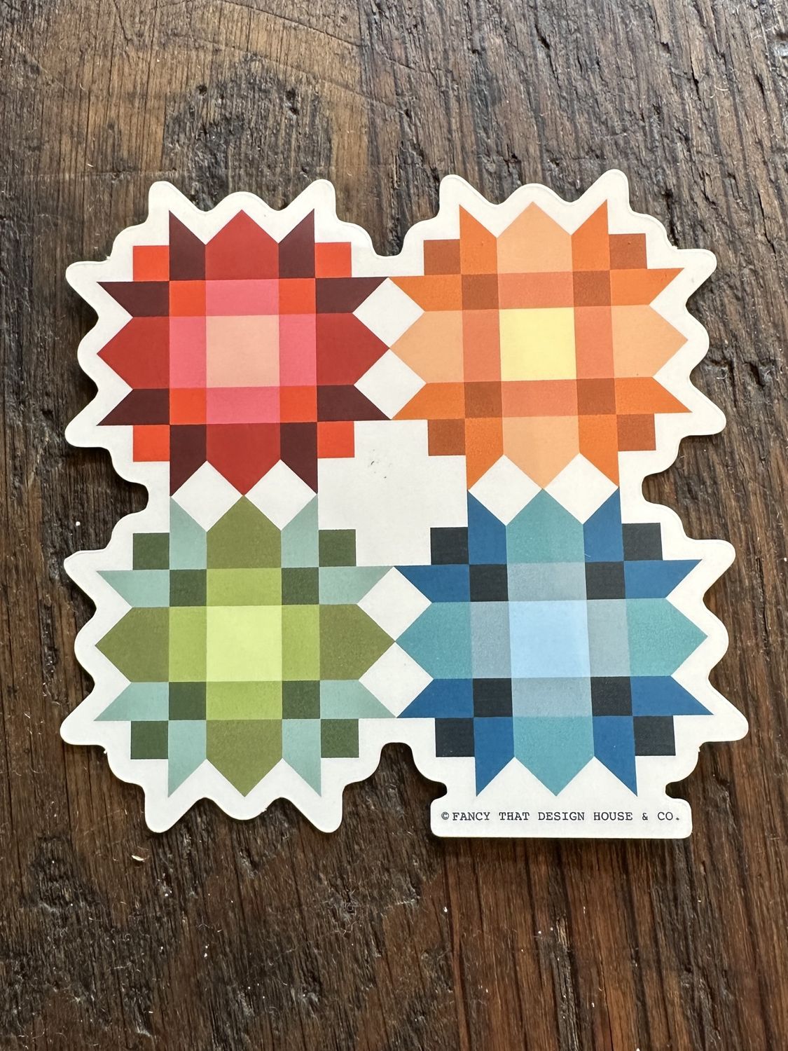Quad Quilt Block Sticker