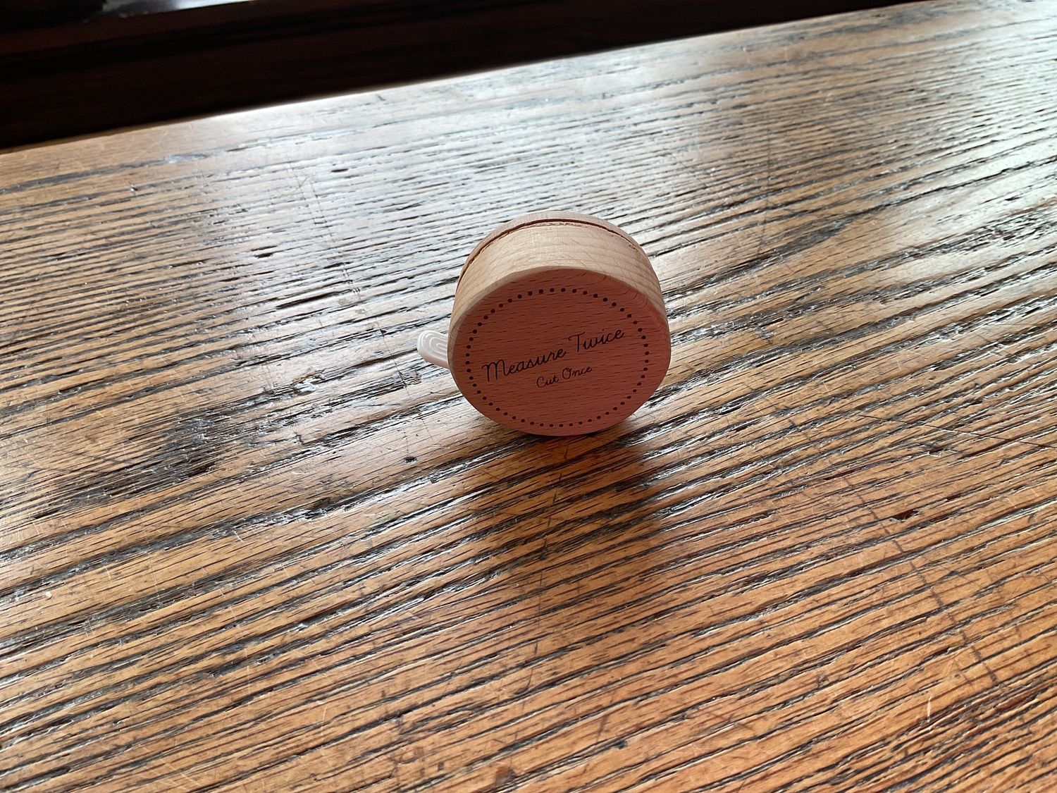 &quot;Measure Twice, Cut Once&quot; Wooden Tape Measures