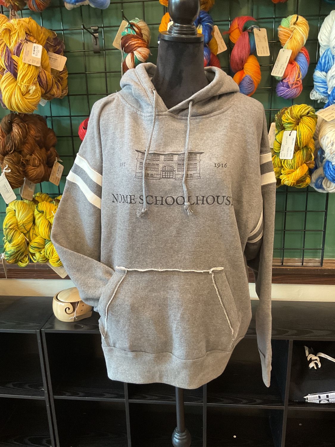 Adult Nome Schoolhouse Sleeve Contrast Hoodie