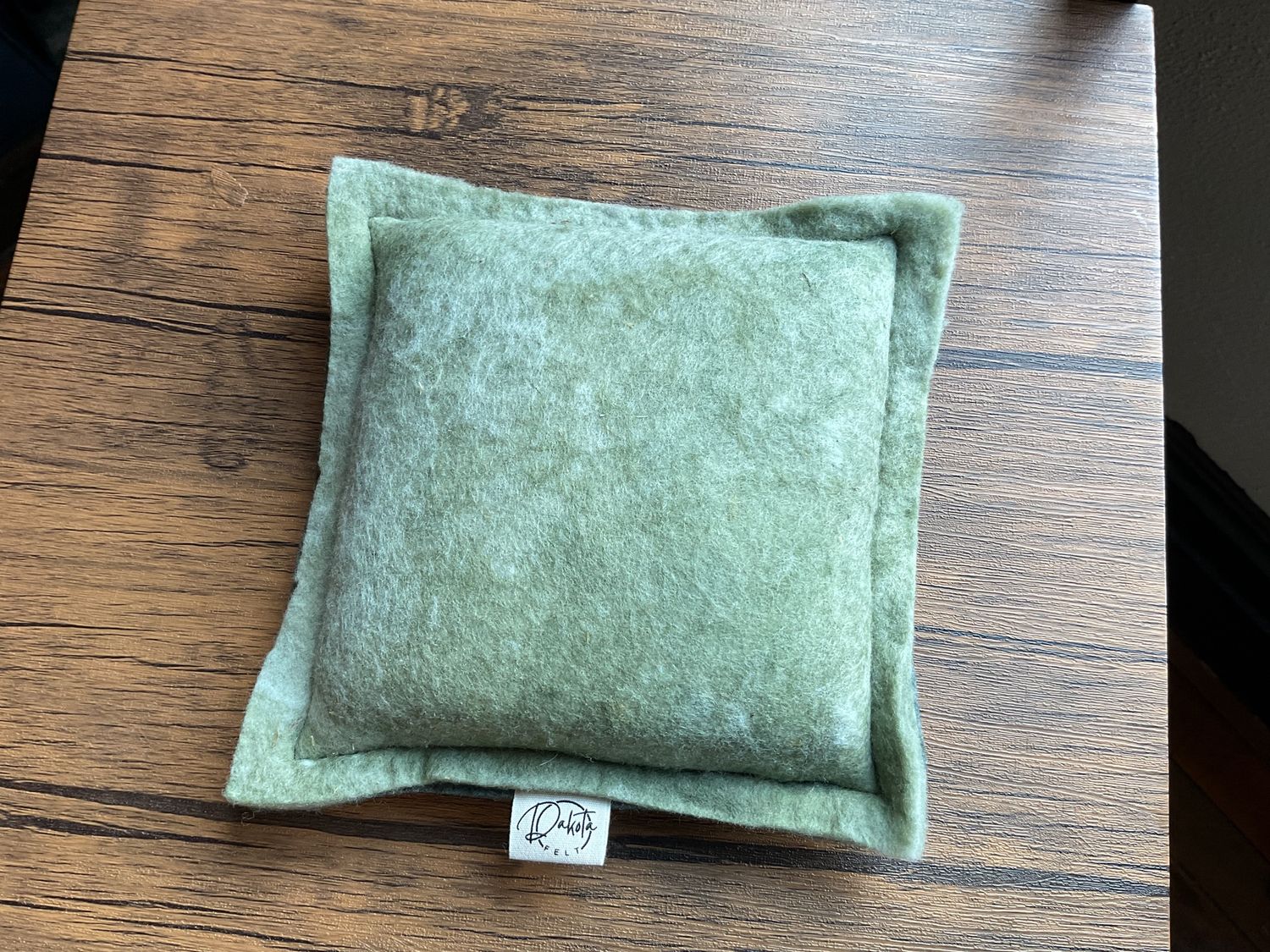 Nome Schoolhouse Wool Felted Cushion /Limited Edition, Color: Green, Size: 7x7