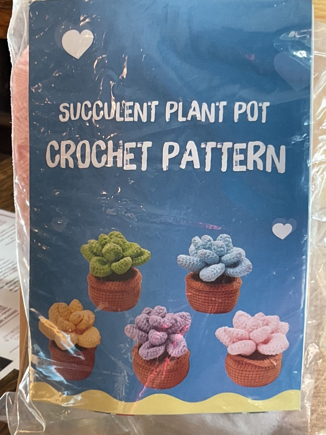 DIY Handicrafts Crochet Pattern Kit, Style: Succulent Plant Pot