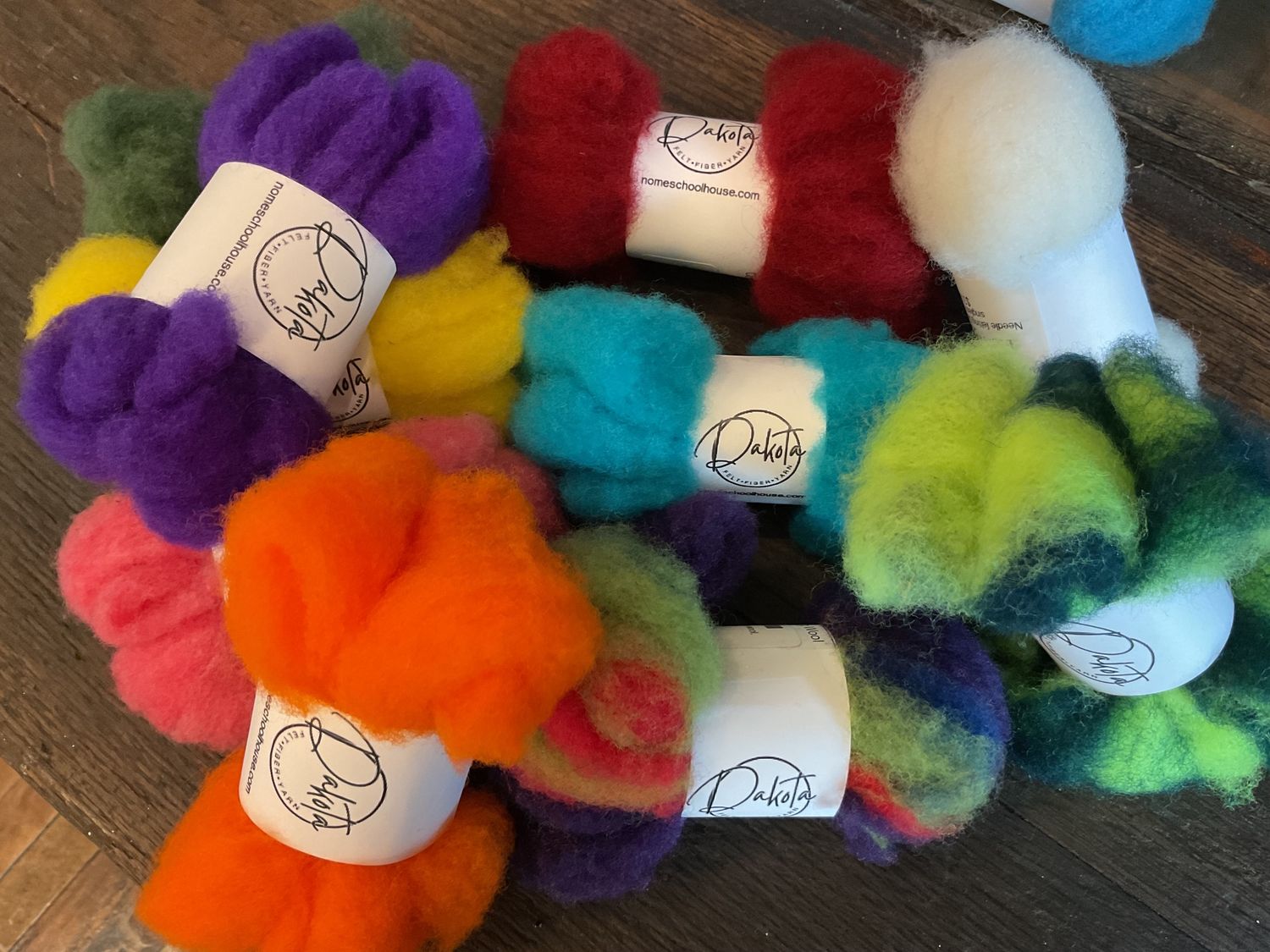 Needle felting Corriedale wool, singles