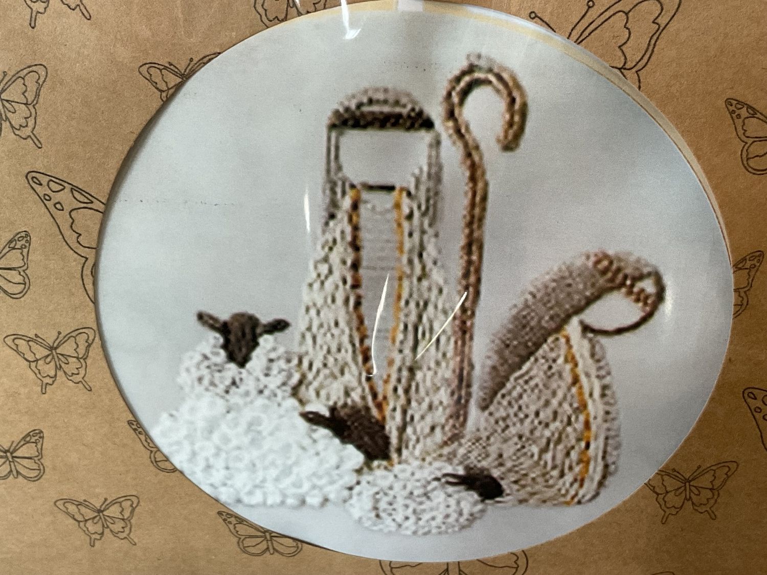 Embroidery Kit/Natural Colors/Mary, Joseph &amp; Sheep