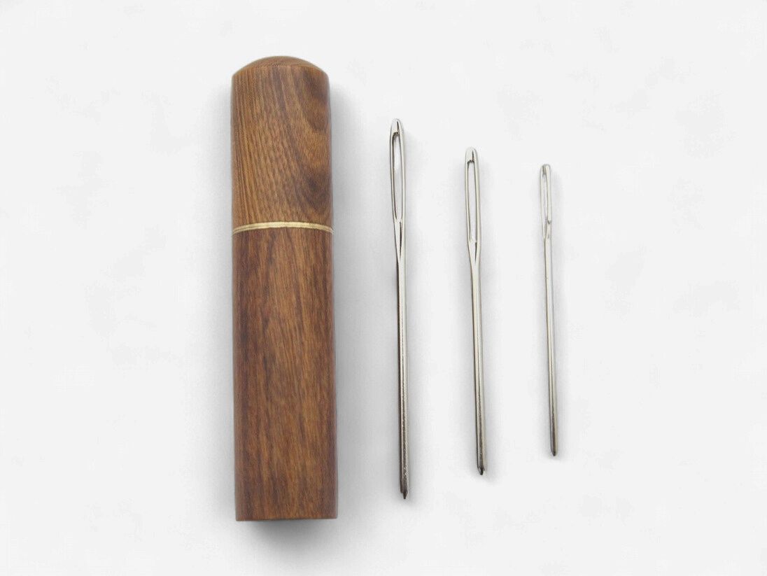 Wooden Needle Case, Color: Sandalwood