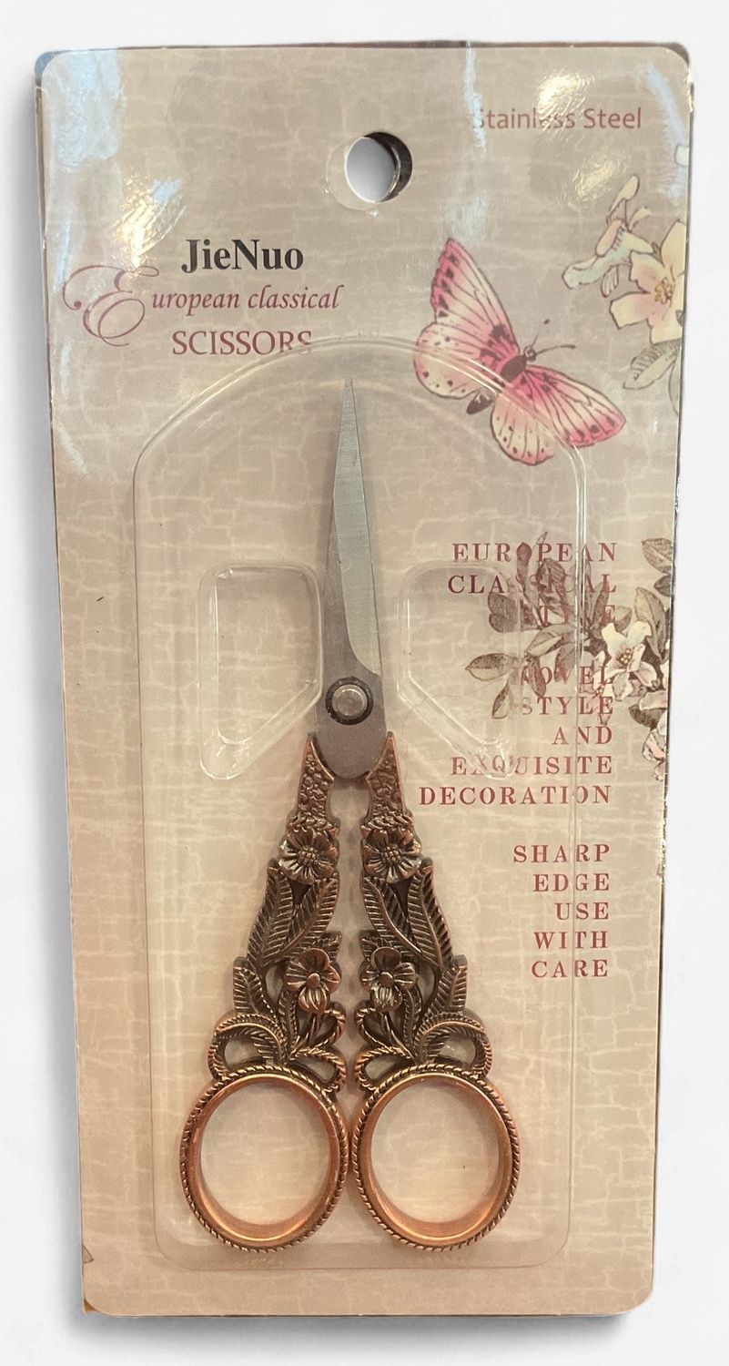 Floral Teardrop Scissors, Color: Copper