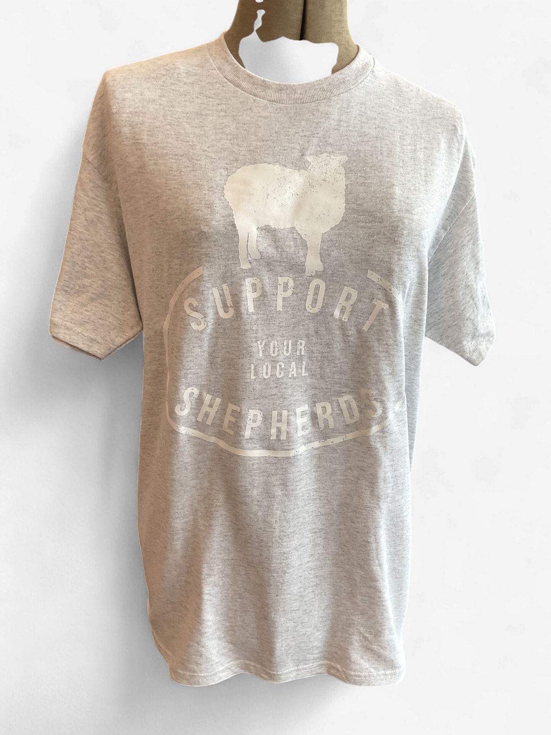 Adult Support Your Local Shepherd T-Shirt, Color: Gray, Size: Small
