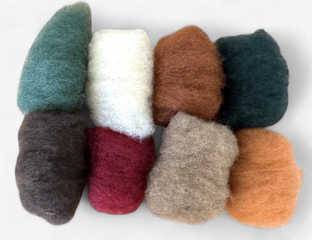 Nome Schoolhouse Corriedale 3D Felting Wool 8 Color Sampler