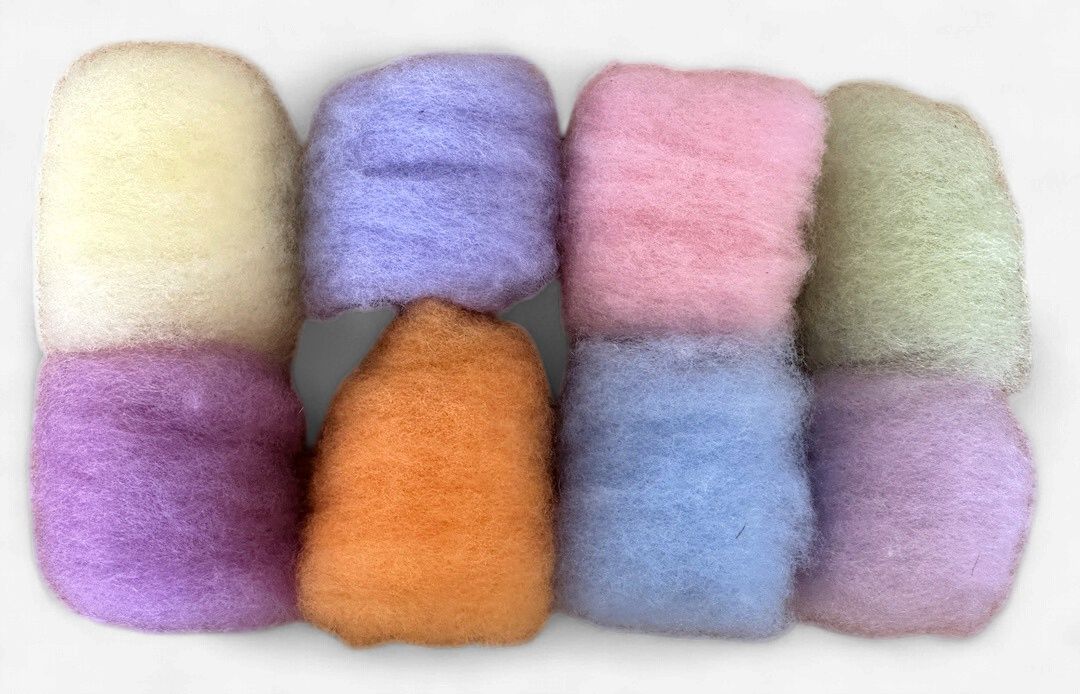Nome Schoolhouse Corriedale 3D Felting Wool 8 Color Sampler