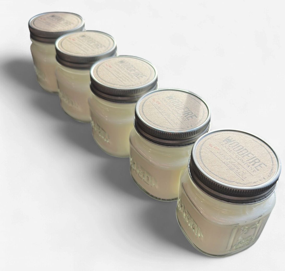 Woodfire Mason Jar Wood Wick Soy Candle (8oz)