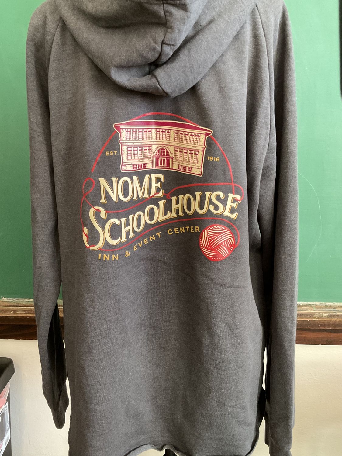 Sweatshirt, women’s, lightweight, gray wave wash.