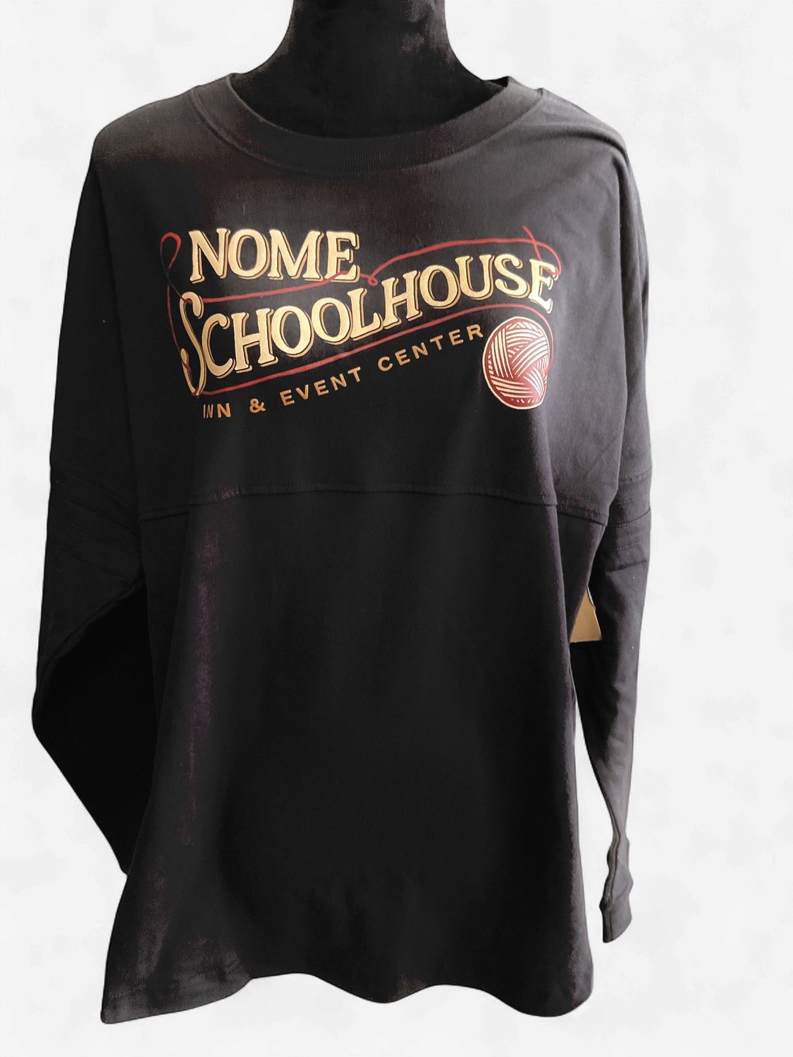 Women's Nome Schoolhouse Long Sleeve Heavyweight T-shirt, Color: Black, Size: XLarge