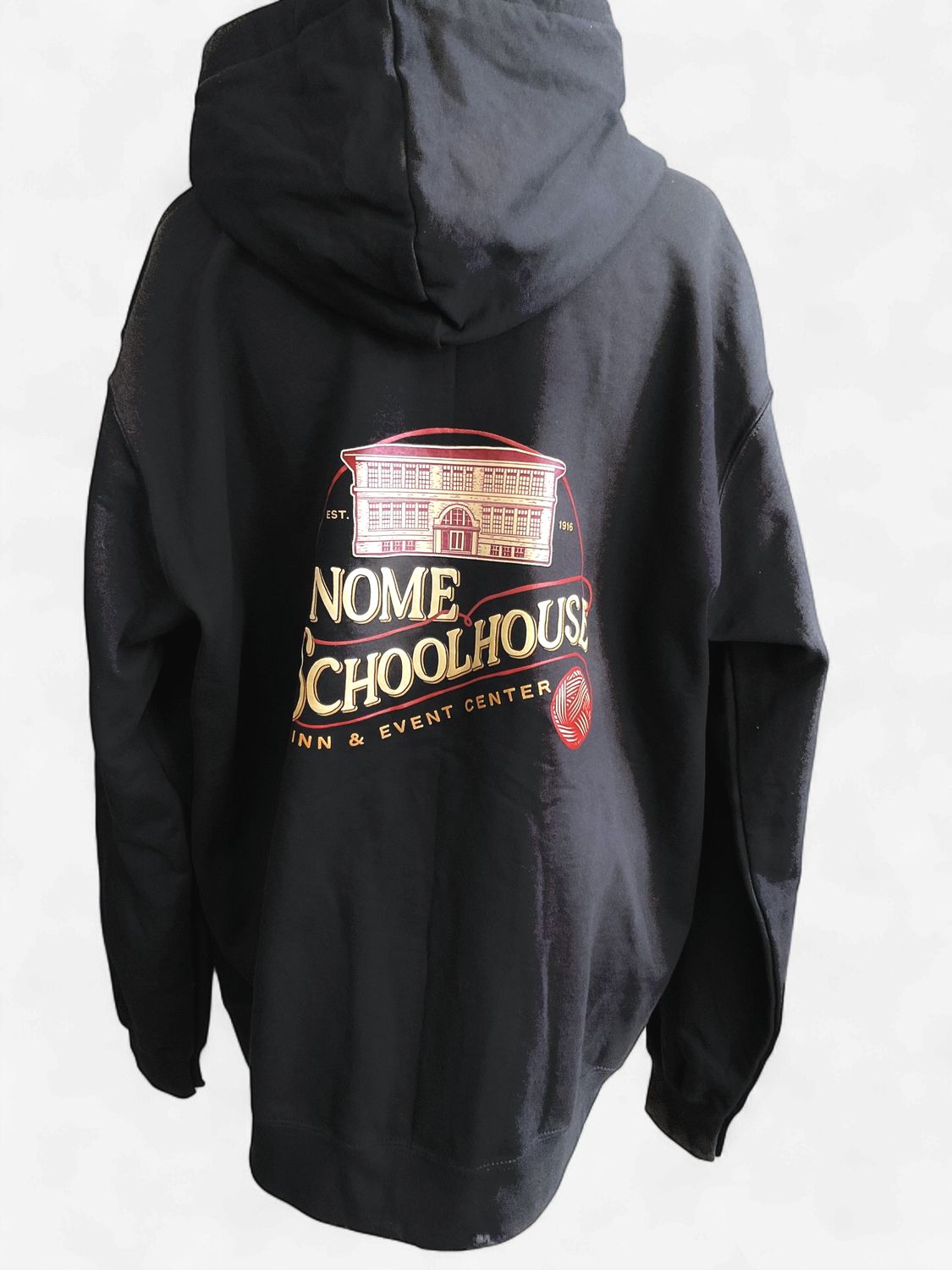 Adult Nome Schoolhouse Full Zip Hoodie, Color: Black, Size: 2XL