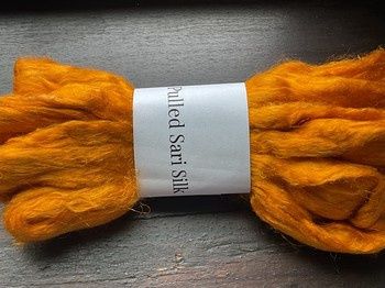 Pulled Sari Silk Blending Fibers 16 Grams