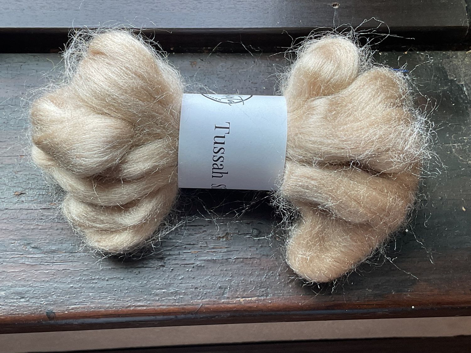 Tussah Silk Blending Fibers, Blend/Color: Natural