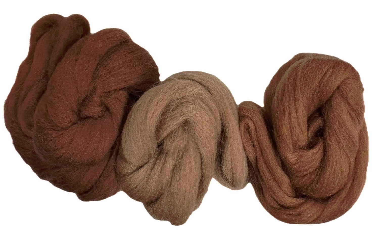 Merino Combed Top Wool Brown Sampler